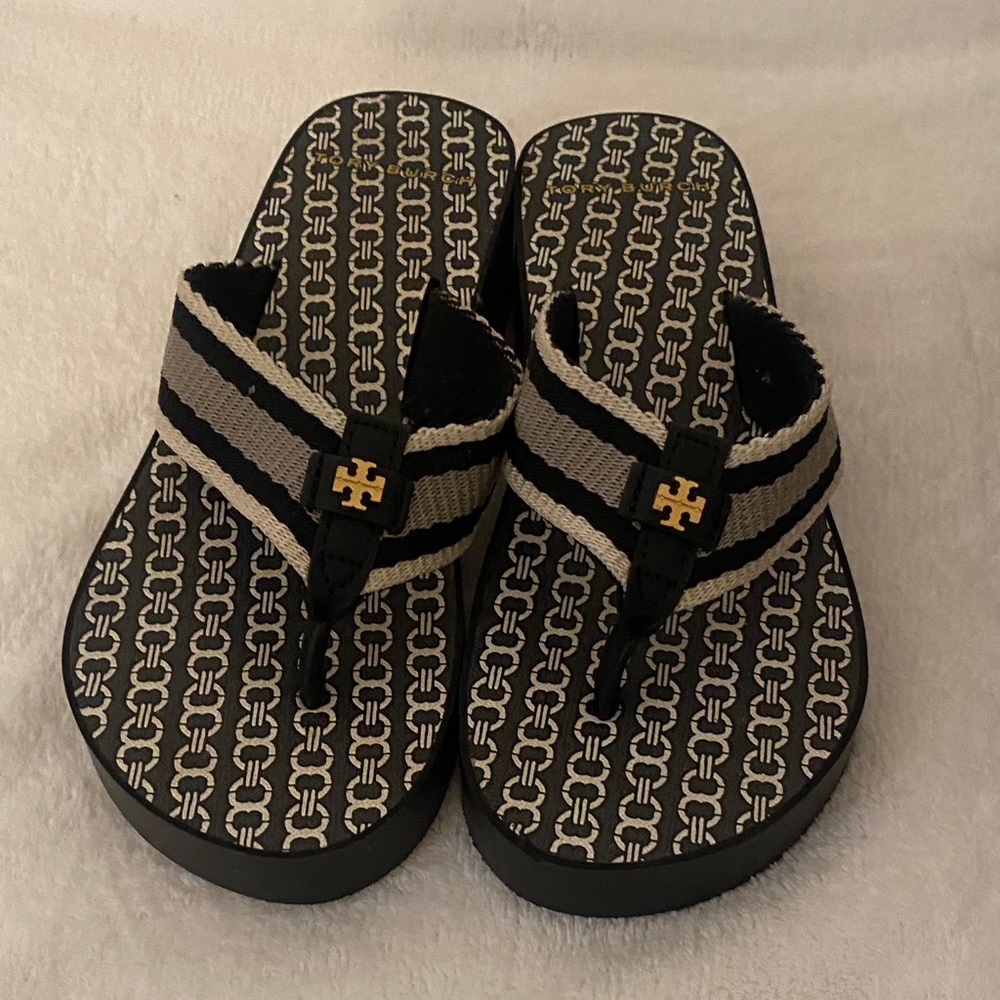 Tory Burch Stylish Black and White Sandals